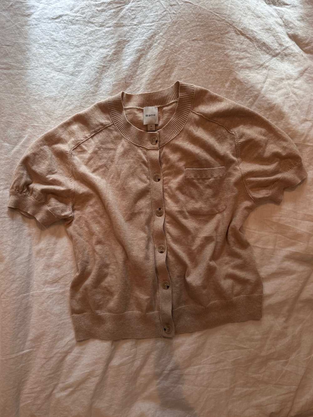 Maeve Tan Button Cardigan, Cashmere